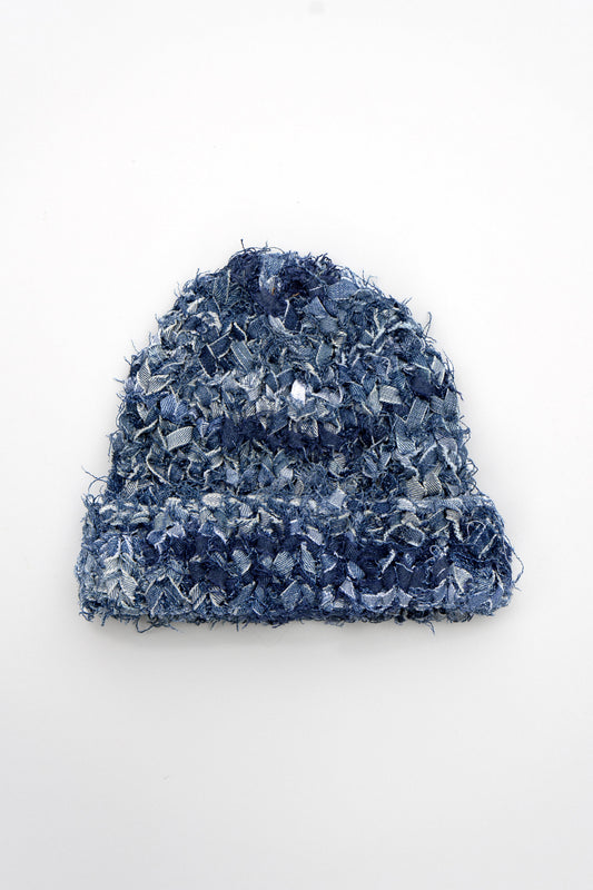 AVENIR Ursprung No.1 – 1/5 beanie, made of denim, backside